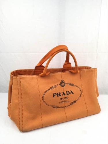 PRADA プラダ カナパ キャンバス オレンジ トートバッグ