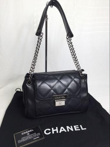 CHANEL シャネル キャビアスキン 黒 チェーンショルダーバッグ