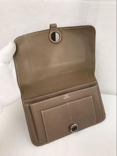 HERMES エルメス ドゴンGM エトゥープ □N刻印 長財布