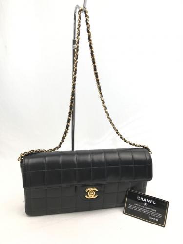 CHANEL シャネル チョコバー 黒 チェーン ショルダーバッグ