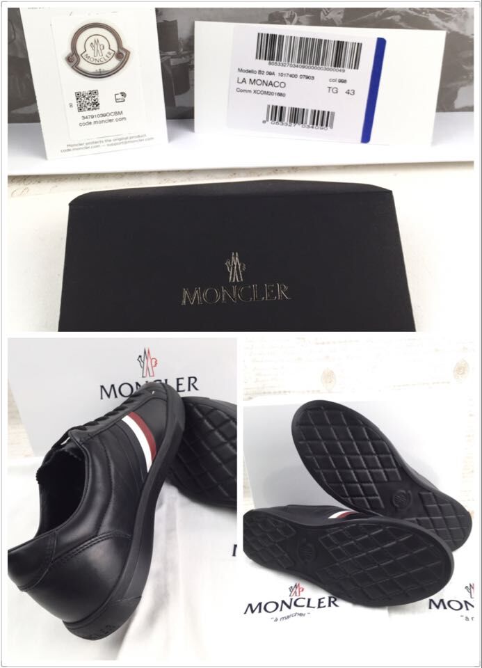 新品 MONCLER モンクレール ラ・モナコ  レザースニーカー 黒 メンズ 靴